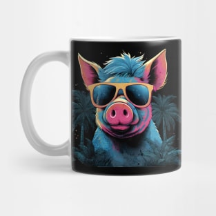 Retro Wave Happy Micro Pig Vibes Mug